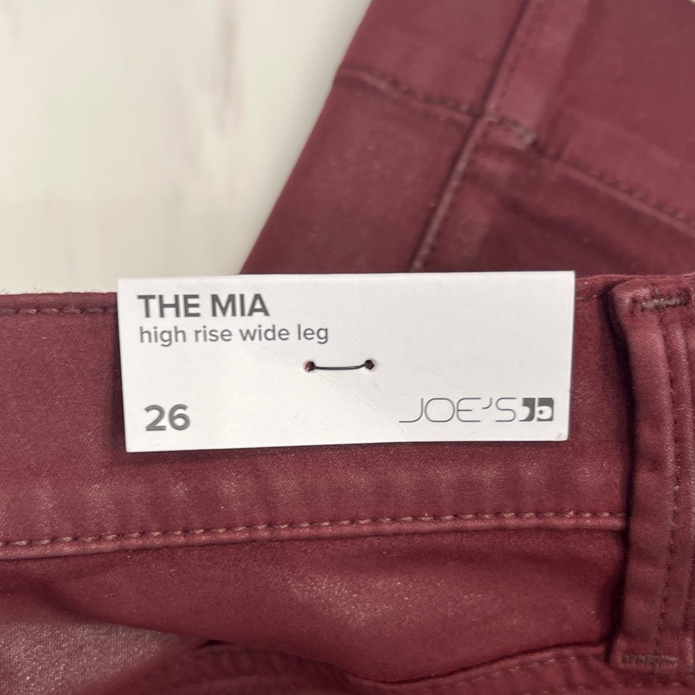 Joe's Jeans burgundy wax coated Denim - Picture 3 of 3